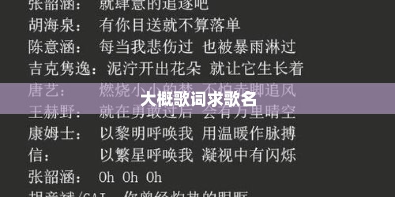 大概歌词求歌名 大概歌词求歌名