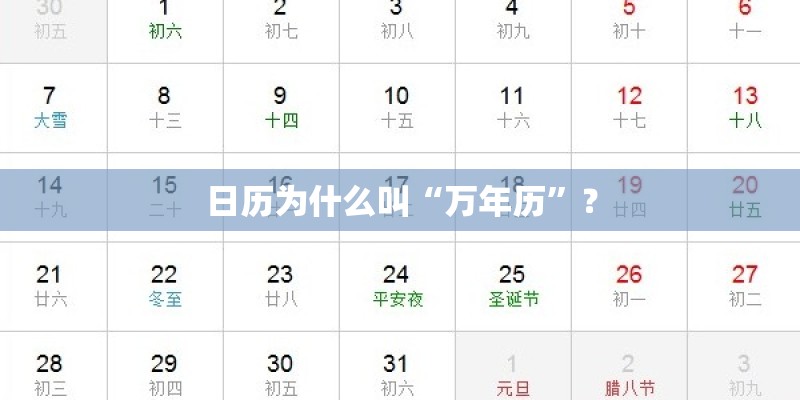 日历为什么叫“万年历”？