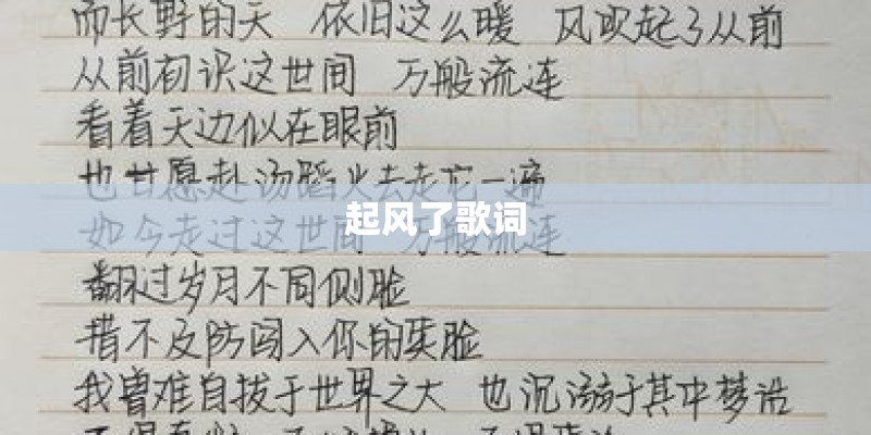 起风了歌词