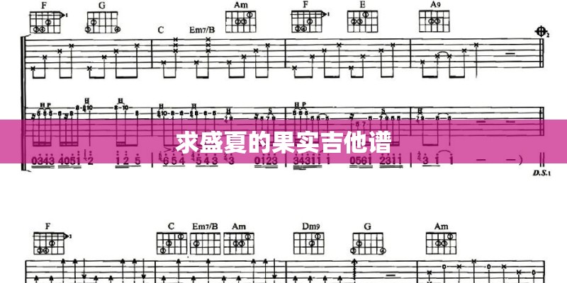 求盛夏的果实吉他谱