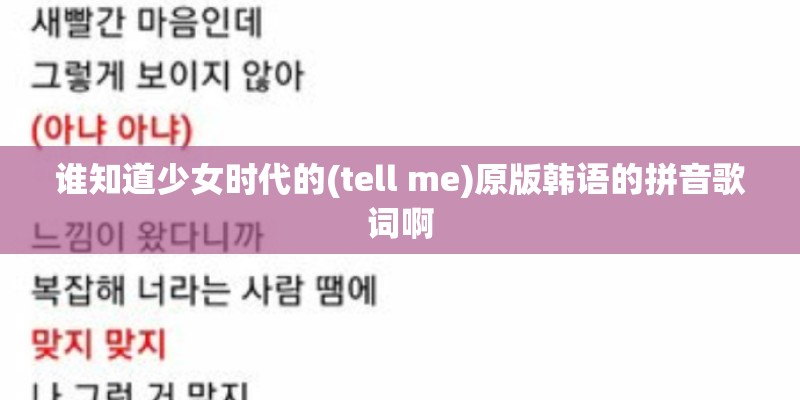 谁知道少女时代的(tell me)原版韩语的拼音歌词啊