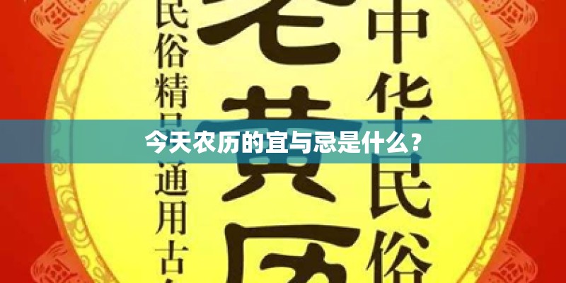 今天农历的宜与忌是什么？